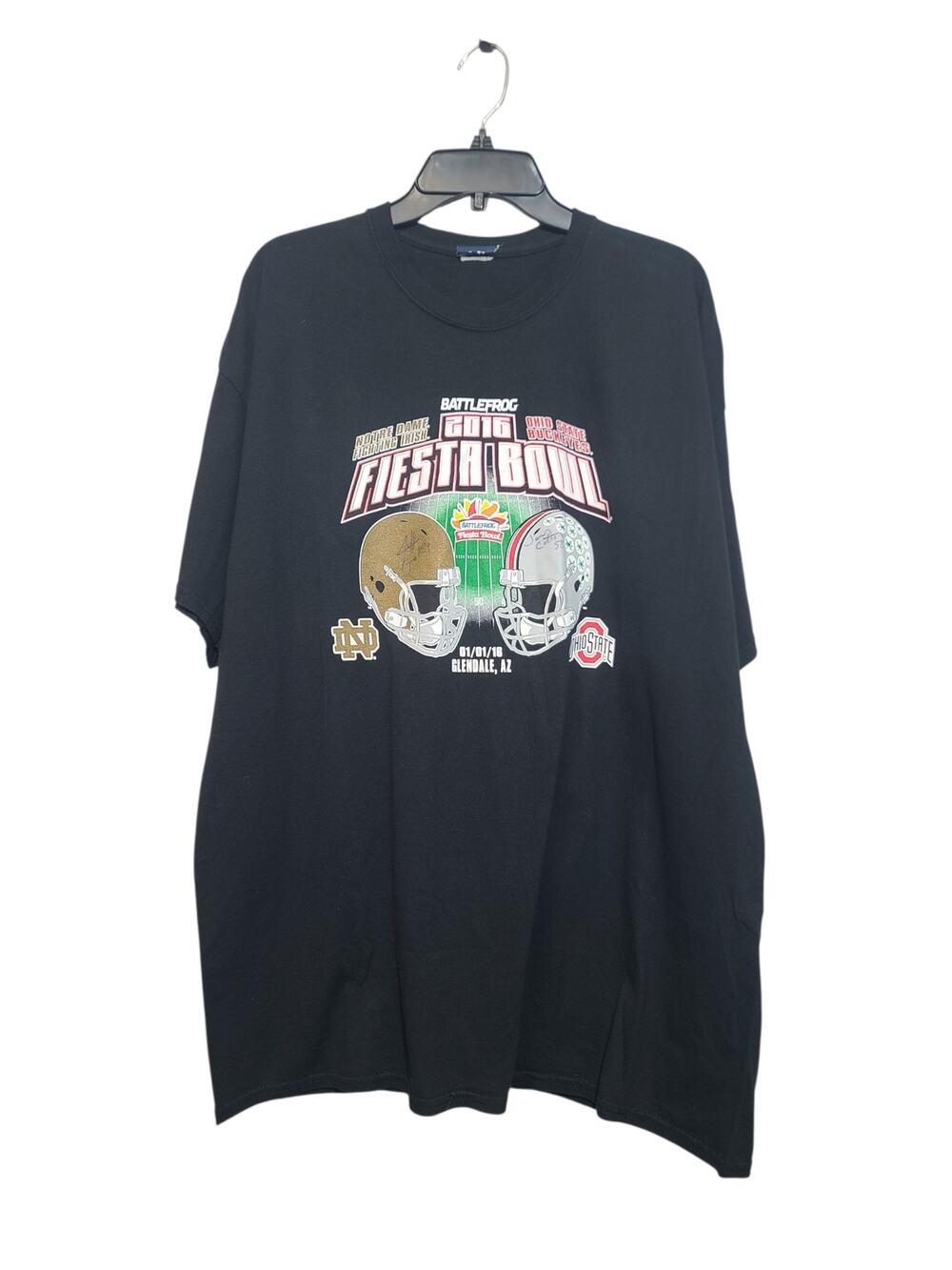 Autographed James Cotton Ohio State Buckeyes 2016 Fiesta Bowl T Shirt XL